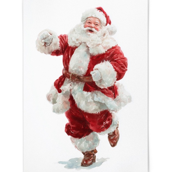 Watercolor Santa Claus Portrait Wall Art Print Poster, Unframed – Joyful Holiday - Picture 2 of 5
